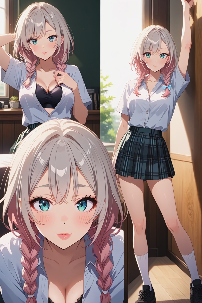 Full Lips With A Subtle Shine, Sweetness, Kneeling With Thighs Apart AI Porn