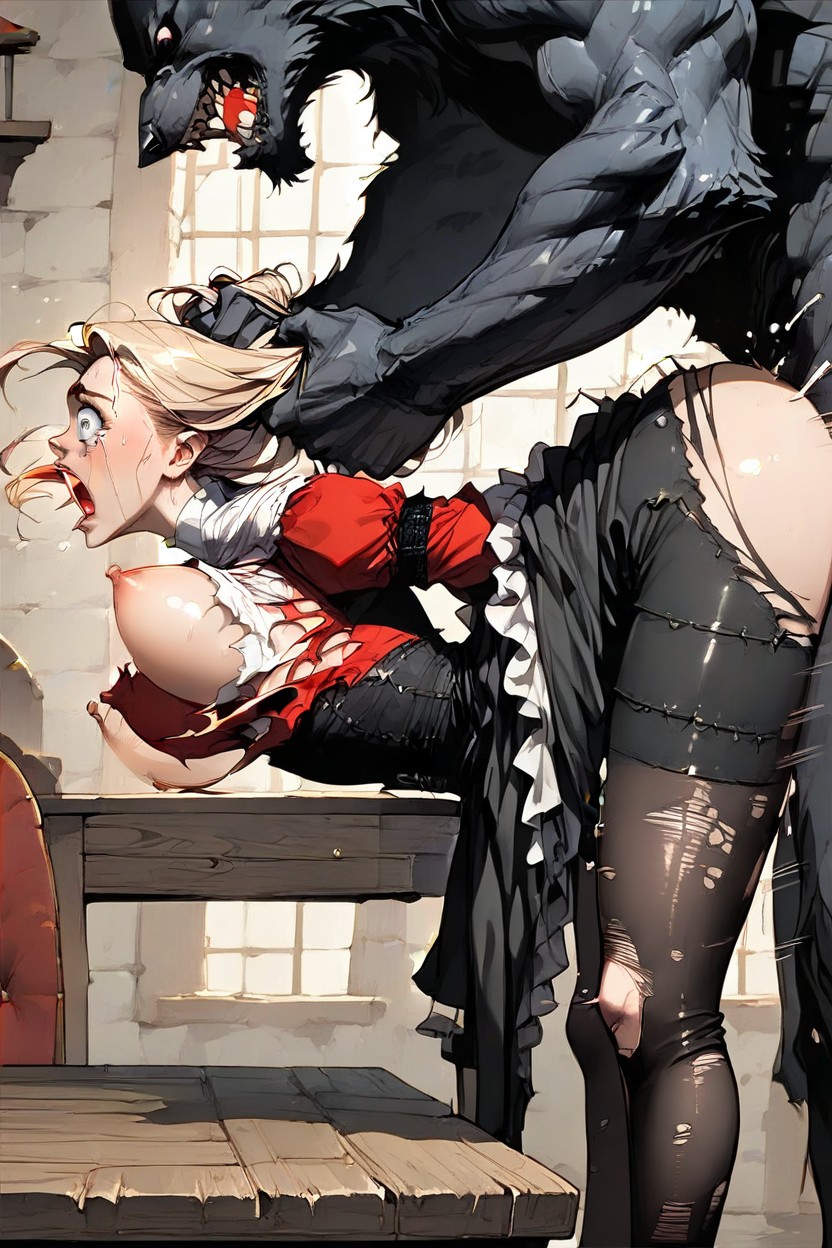 Blue Eyes, Face Sitting, Mouth Wide Open Hentai AI Porn