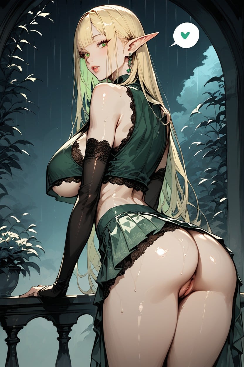 Camiseta Sin Mangas, Revealing Side, Elf Ears Hentai IA