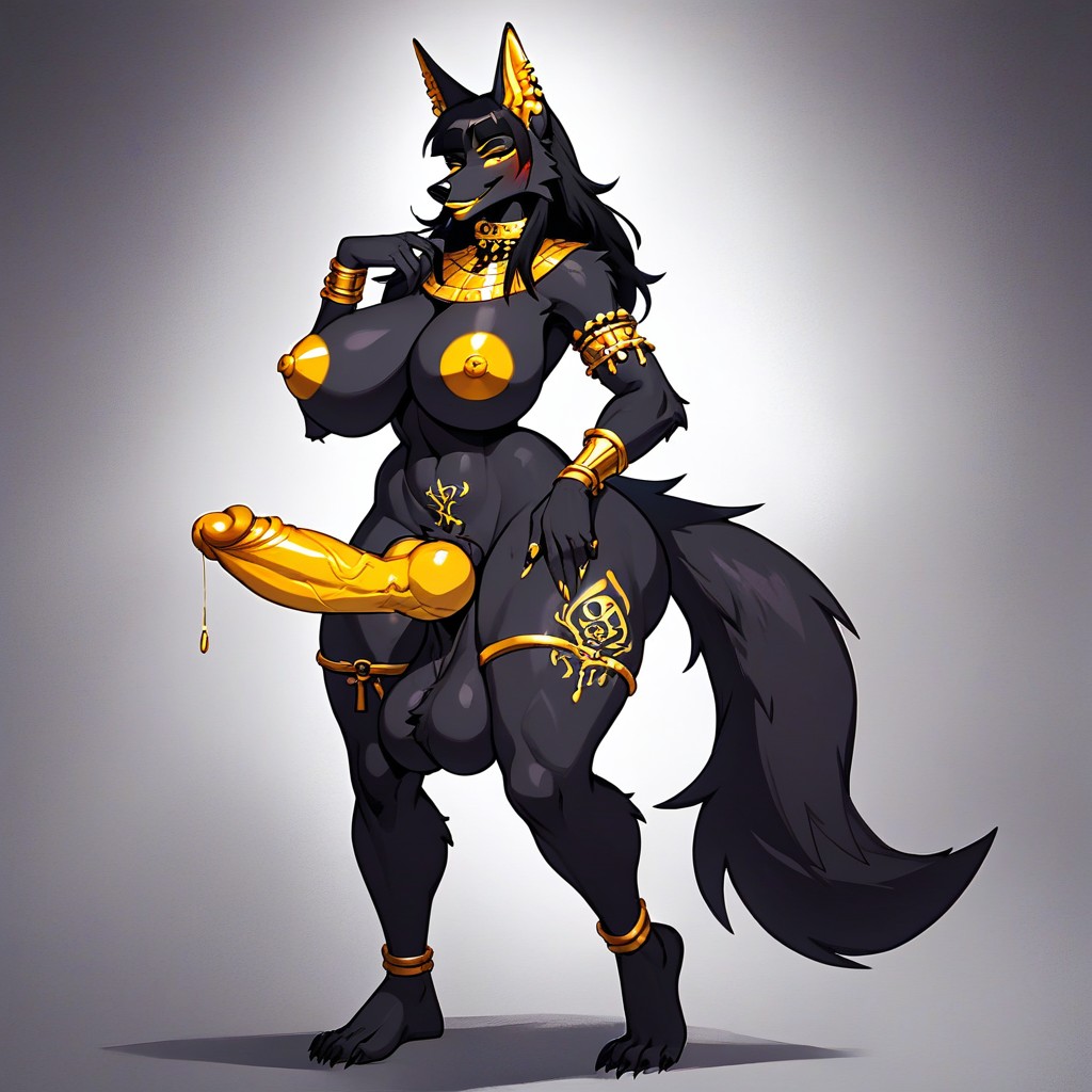 Large Butt, Tired, Golden Penis Furry AI Porn