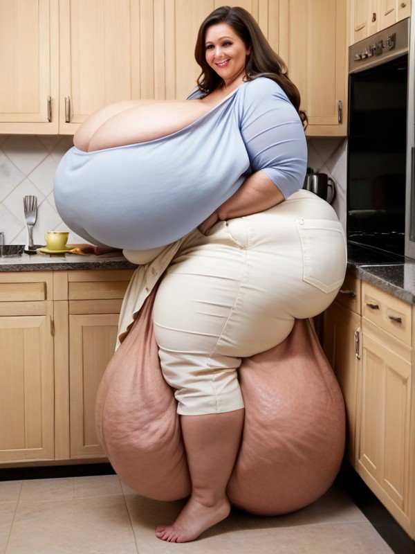 Long Hair, Gigantic, Side View Shemale AI Porn