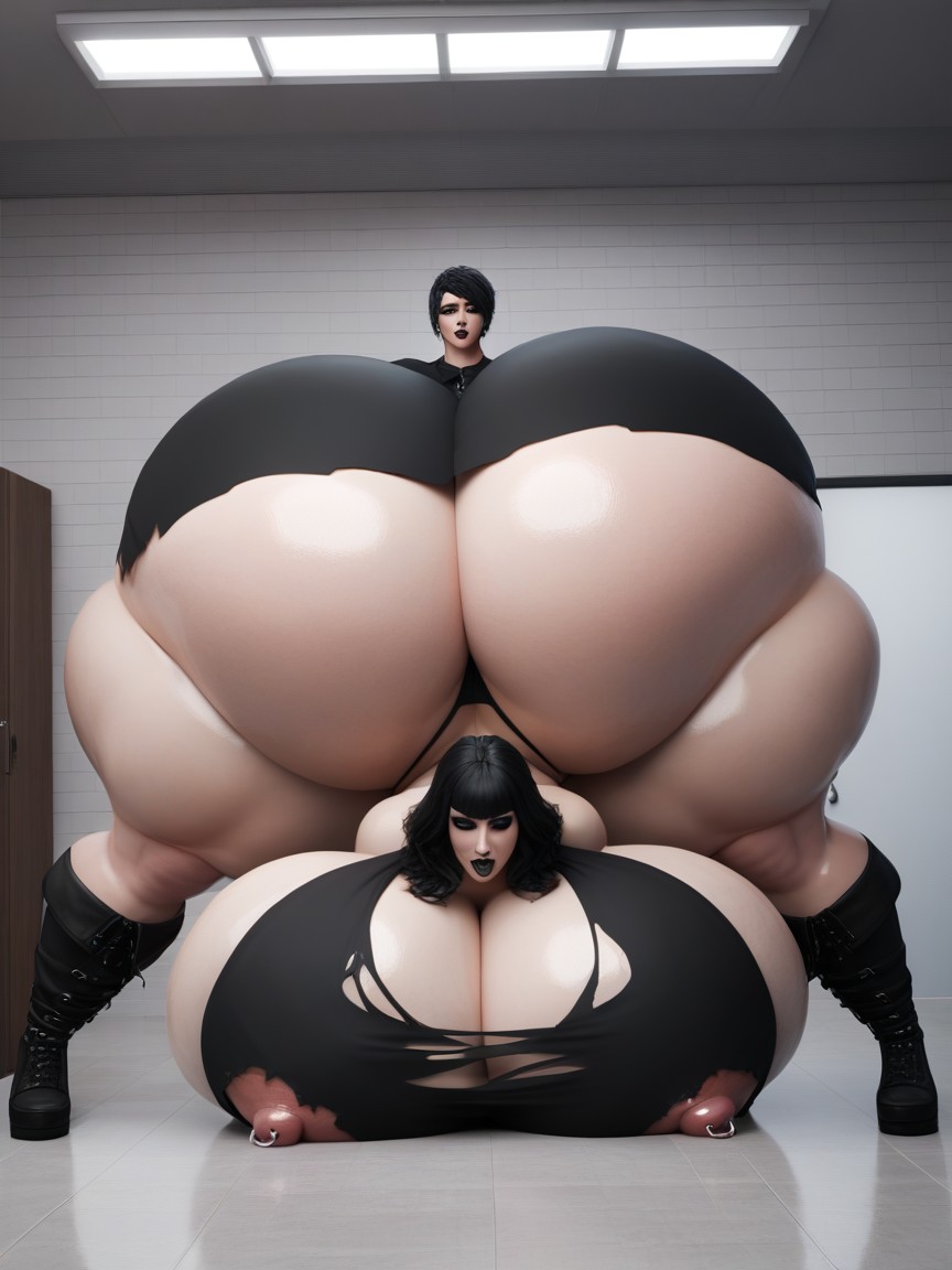 Extreme Hyper Colossal Ass, Ssbbw, Goth Giantess AI Porn
