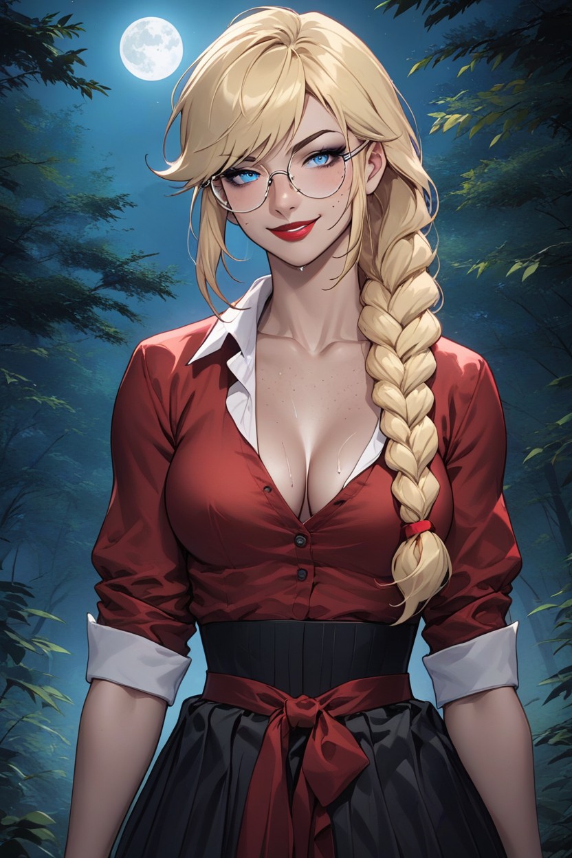 Blue Eyes, Bottom Up, Angle Shot Hentai AI Porn