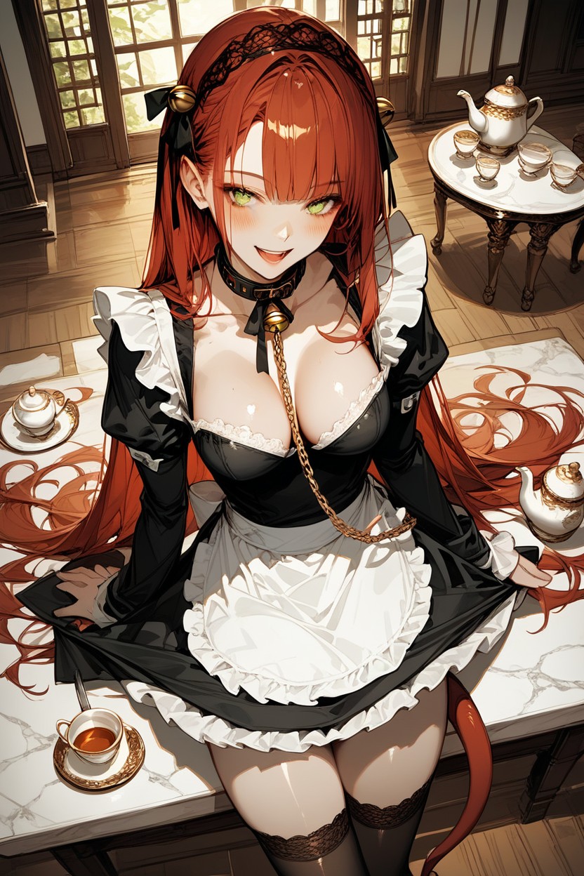 Cleavage, Apron, Long Hair Hentai AI Porn