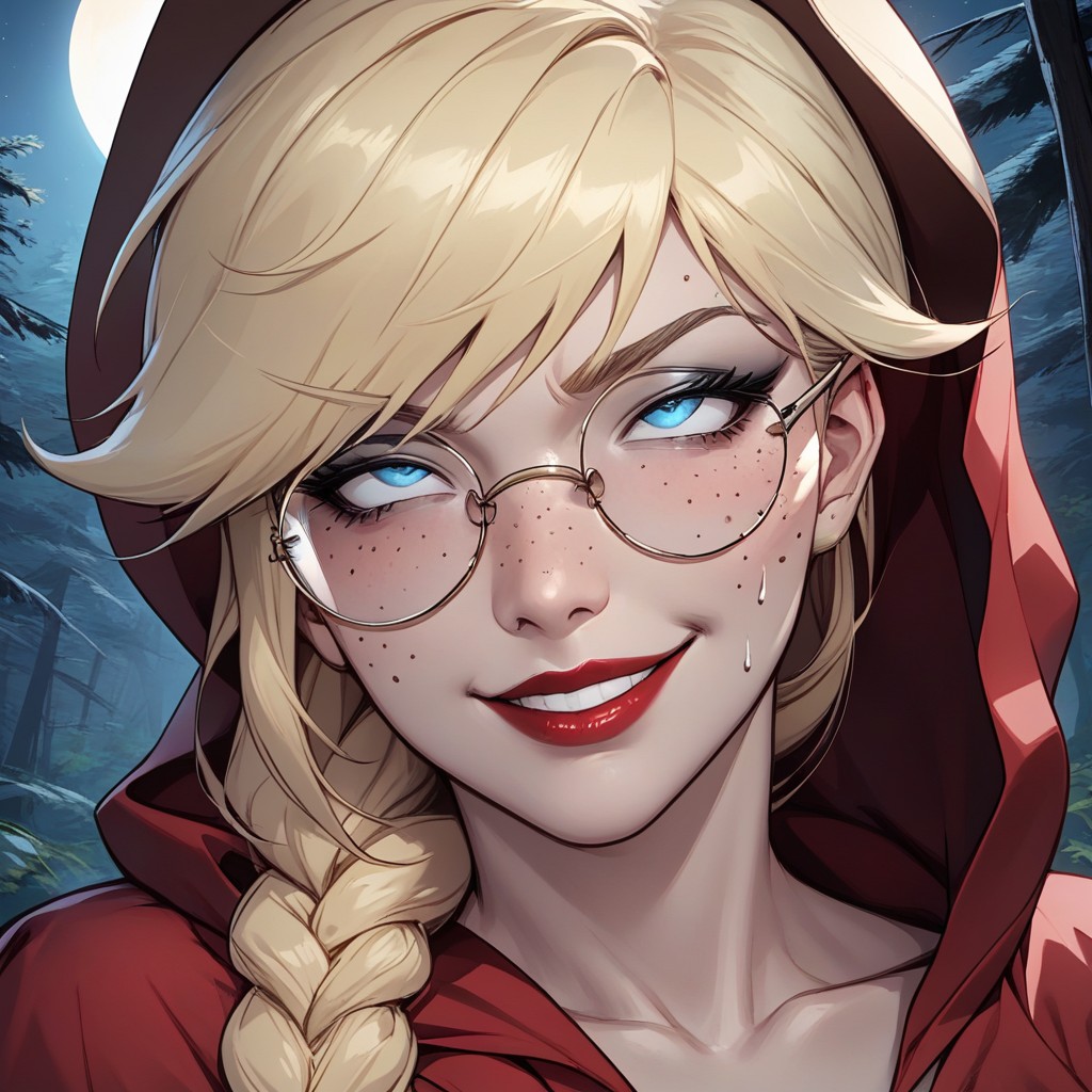 Dark Eyeshadow, Rolled Up Sleeves, Horny Face Hentai AI Porn