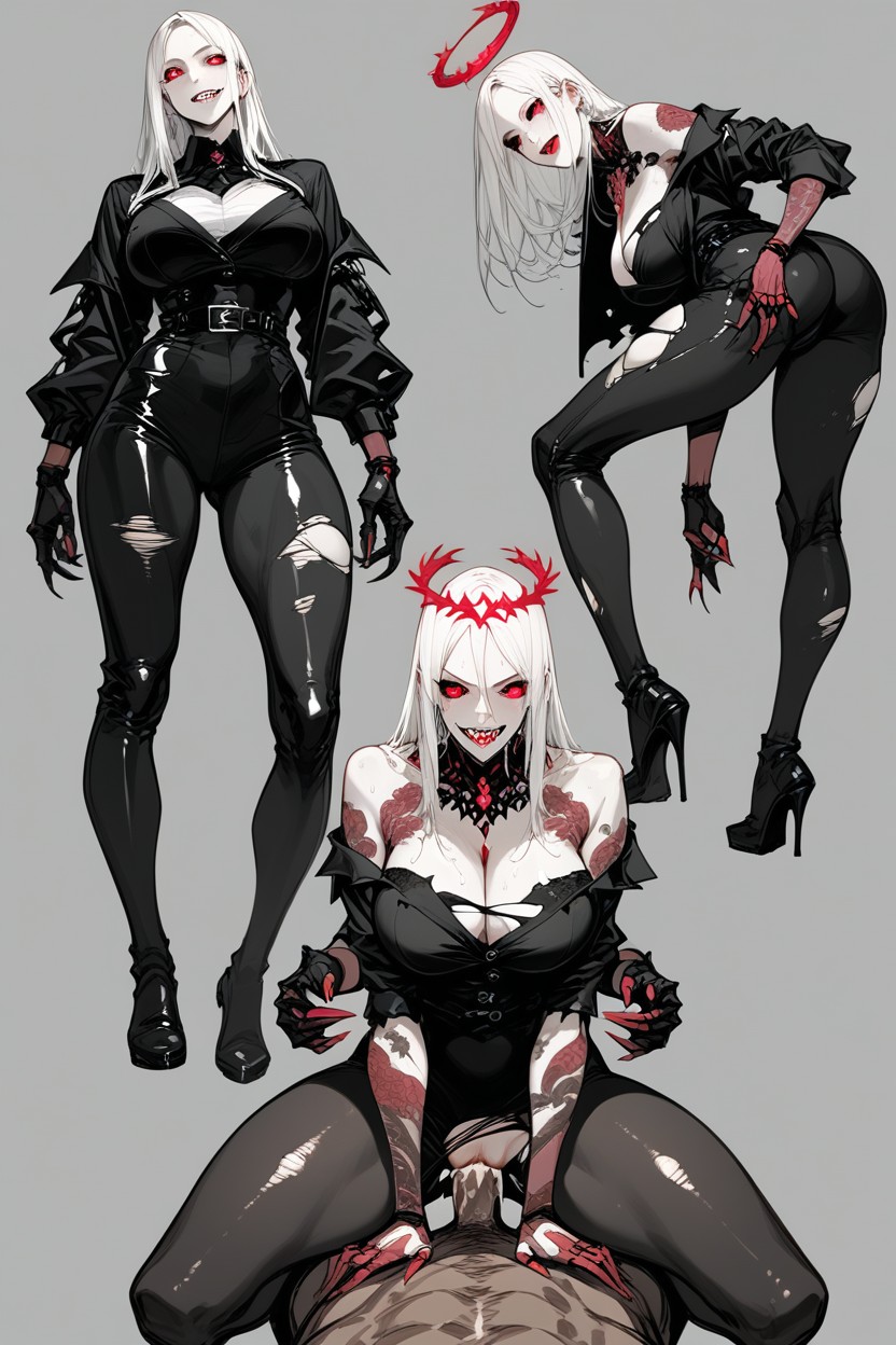 Ripped Clothes , Glowing Halo Of Diamonds Above The Head, Glowing Eyes Hentai AI Porn