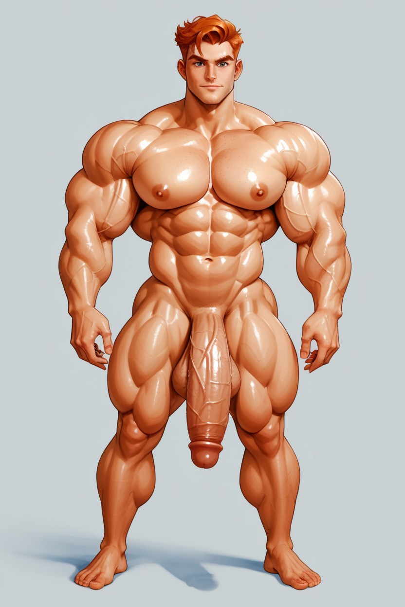 Huge Oversized Torso, Award Winning Photo, Very Short Hair AI Gay Porn