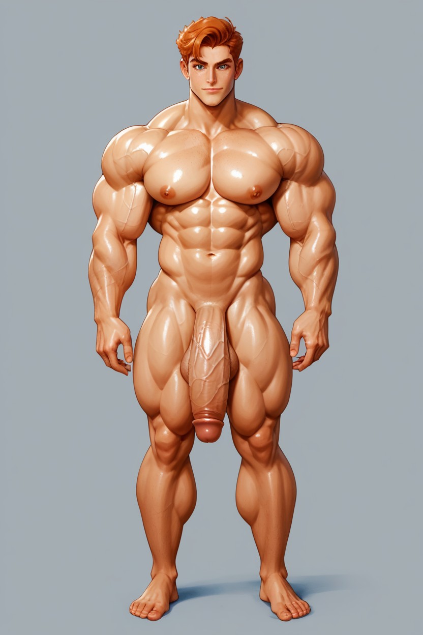 Large Pecs, Ginger, Huge Pecs AI Gay Porn