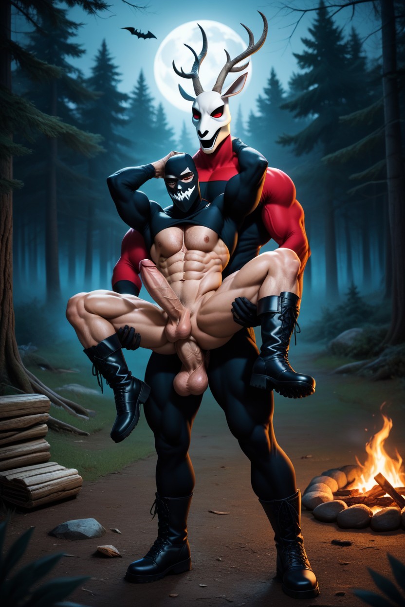 Tall And Muscular, With Average Penis, Full Nelson AI Gay Porn