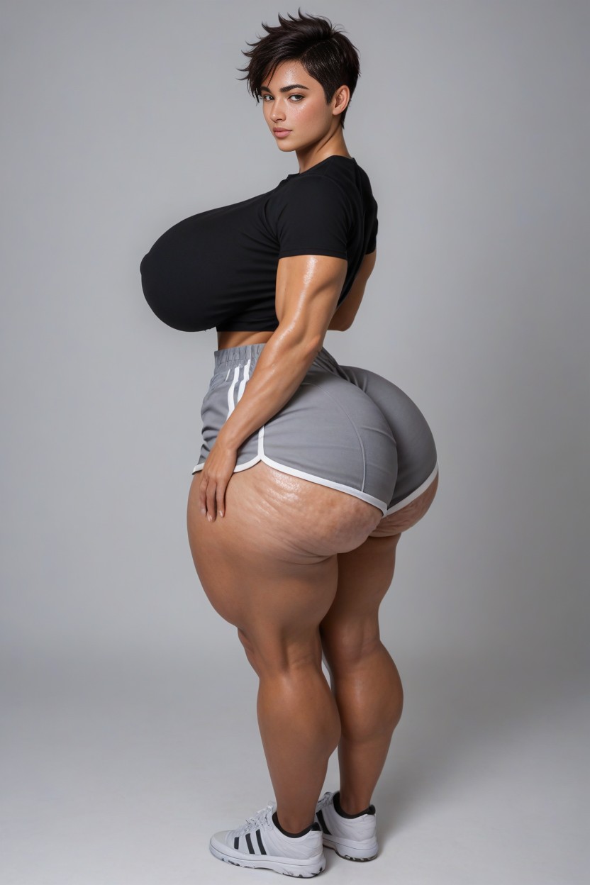 View From Above, Latina, Plain T Shirt AI Porn