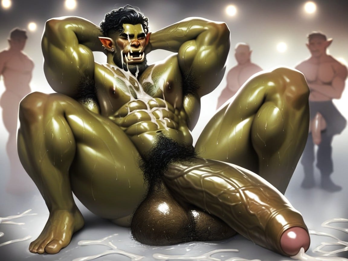 Naked, Gigantic, Massive Orc Fucking A Human AI Gay Porn