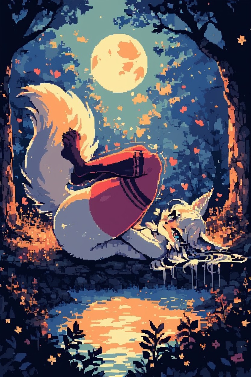 Furry Arctic Fox, Furry Cock, Huge Tail Furry IA