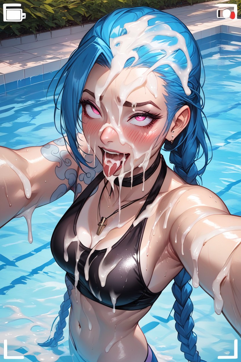 Cum On Body, Walking Into Pool, Cum Everywhere Hentai AI Porn