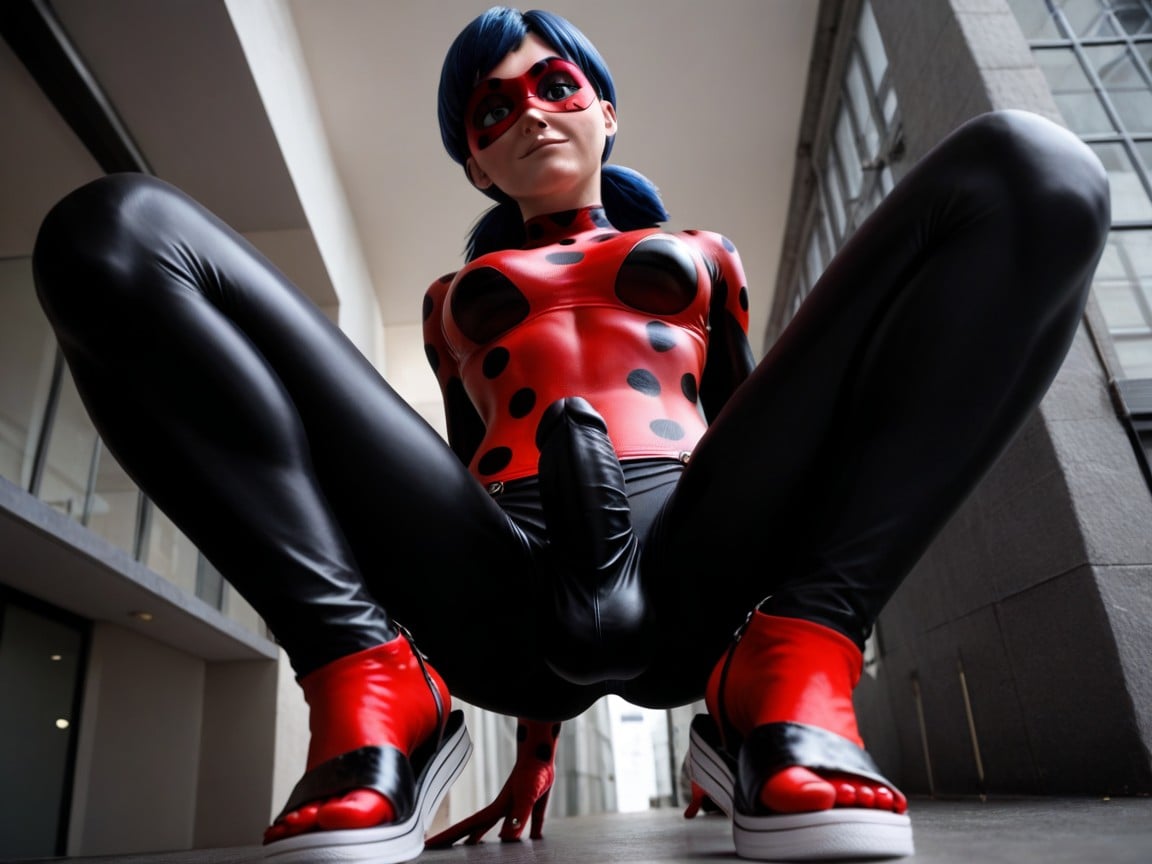 Bottom Up, Muscular, Shiny Bodysuit Shemale AI Porn