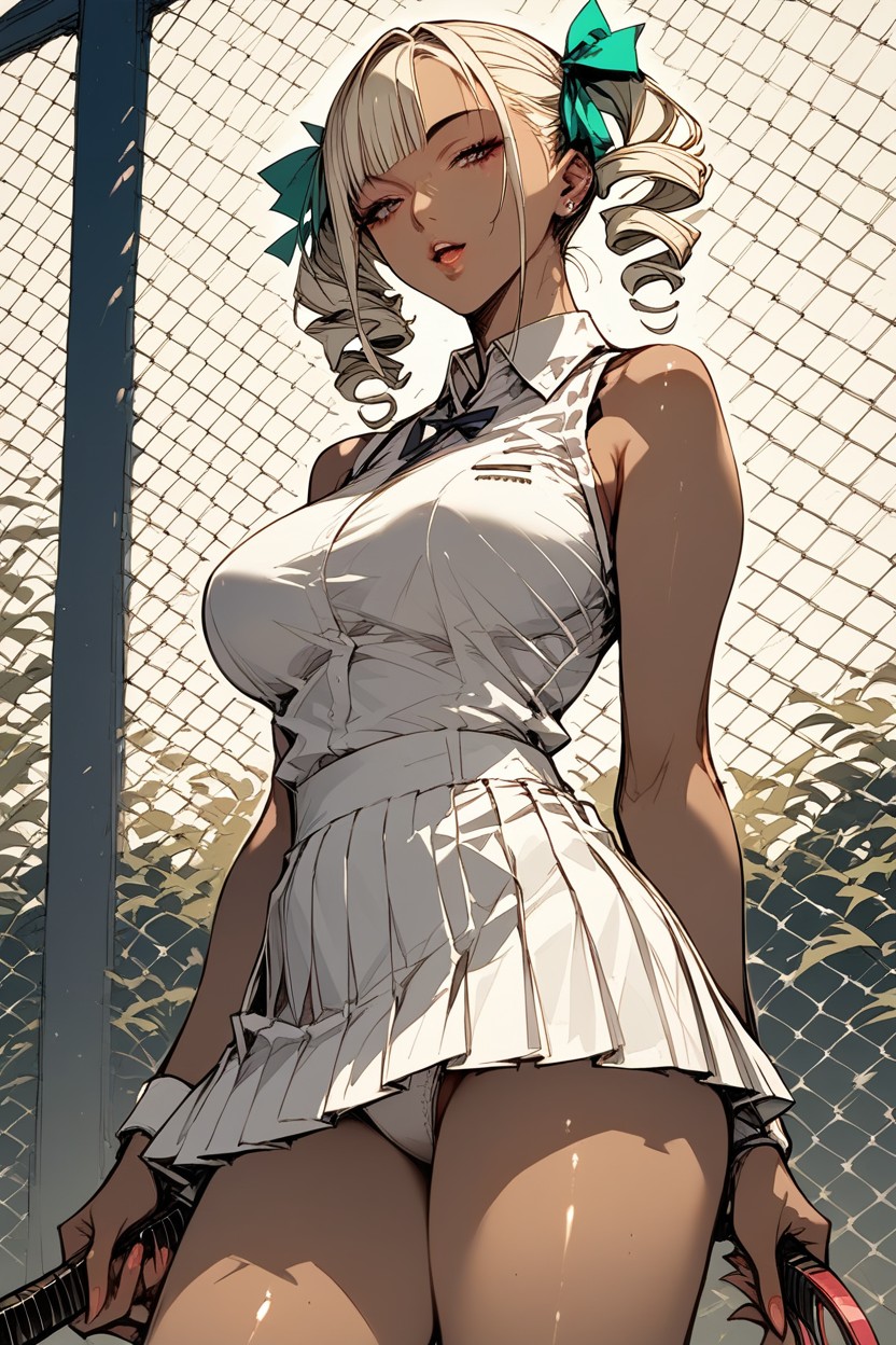 Purple_eyes, Brown_hair, 30+ Hentai AI Porn
