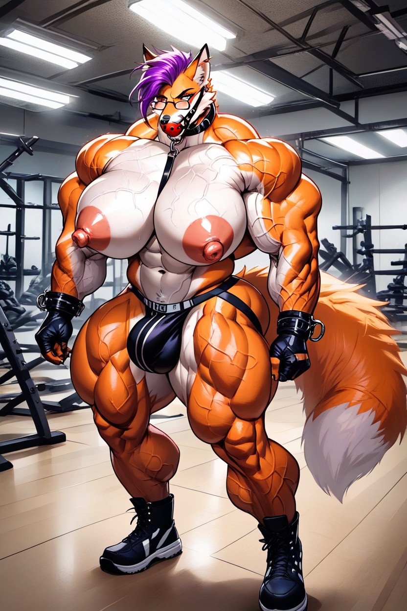 Big Areolae, Veins Expansion, Fox Futanari Furry IA