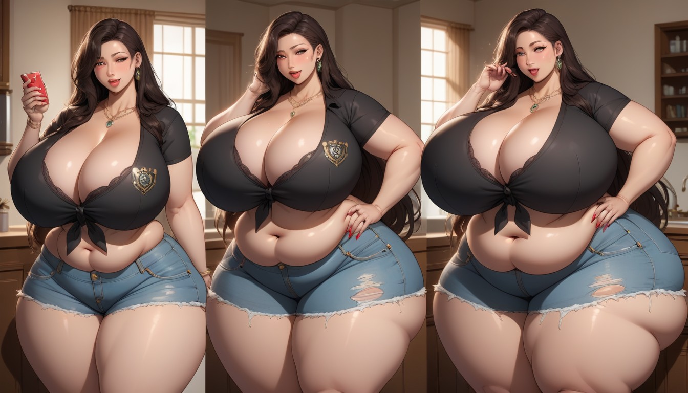 18+, She Gains Massive Amounts Of Weight On Purpose To Enlarge Her Mega Hyper Fat Sexy Body, Extremely Large Ass BBW AI Porn