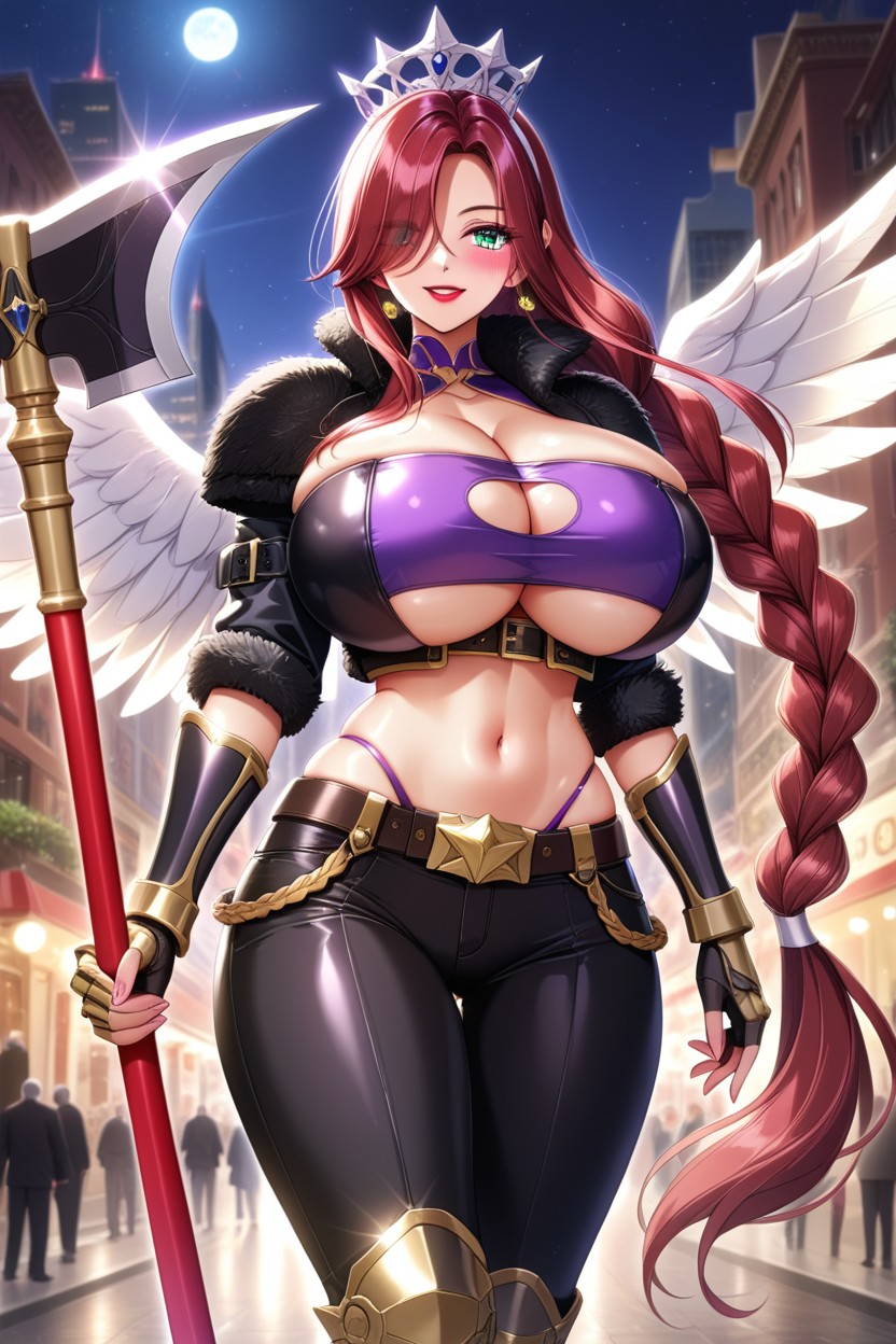 Holding Sword In Left Hand, Huge Armor Belts, "olga Discordia From Kuroinu Series Hentai AI Porn