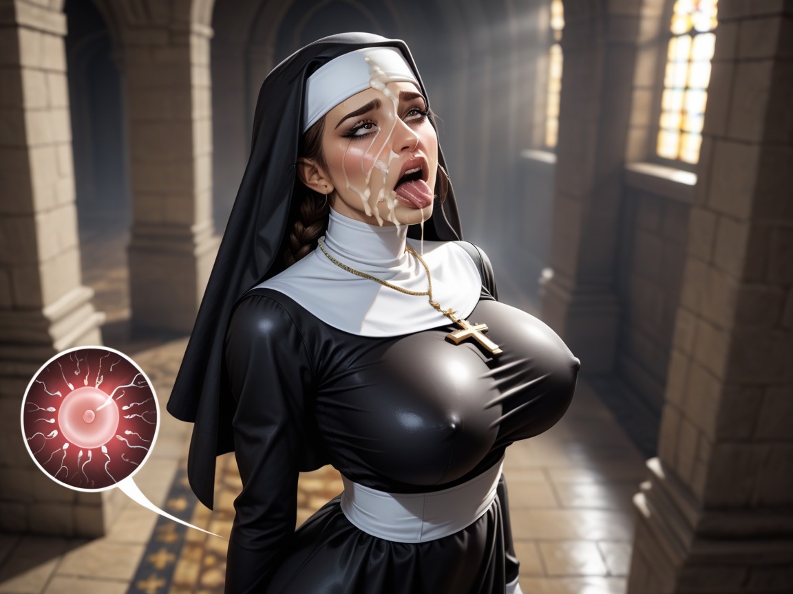 Sexy Latina Nun, Massive Cumshot, Creampie AI Porn