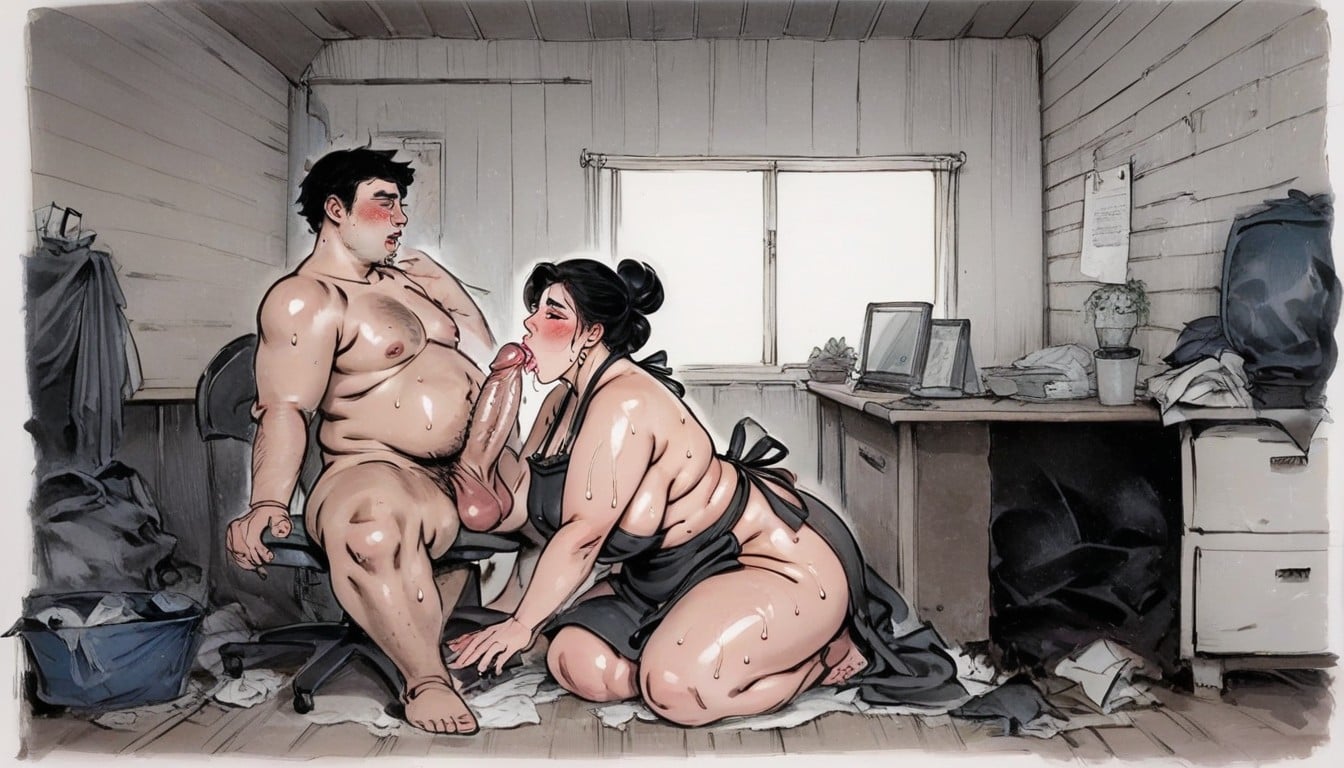 Messy Nerd Room, Dark Room, Large Breast AI Porn