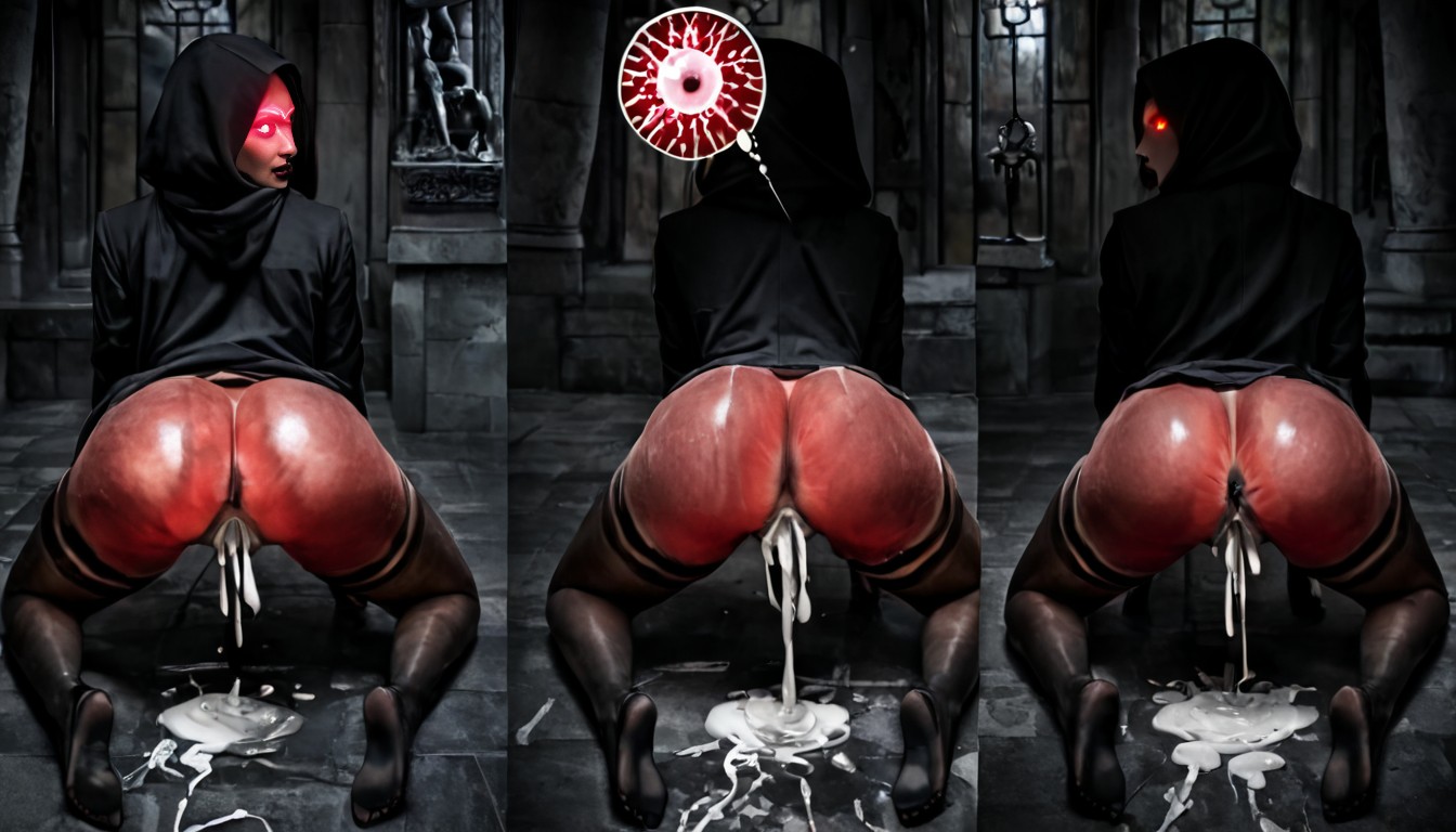 Comic, Colossal Futanari Dark Evil Black Anthro Allhorse Womanhorse Creature Veiny Balls, Mass AI Porn