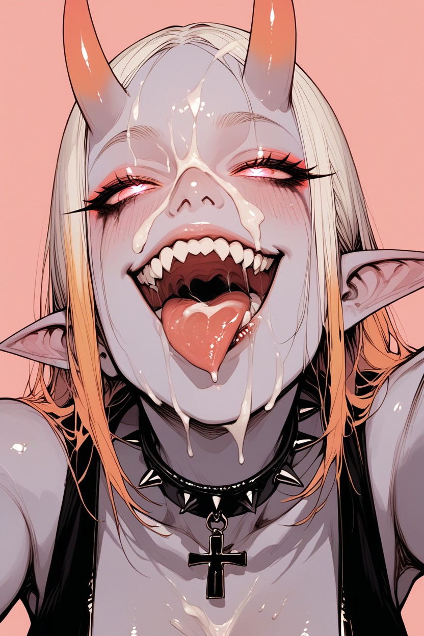 Ultra Detailed, Cum Dripping From Her Jaw, Herzha The Sucus Hentai AI Porn
