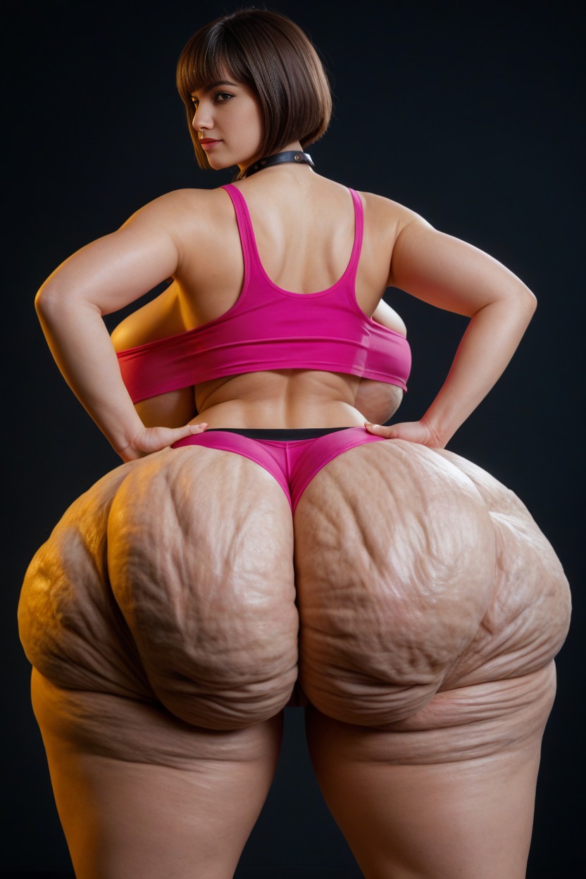 Dark Brown Hair, Rear View, Beautiful Face AI Porn
