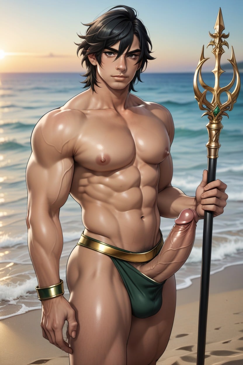 Black Eyes, Pecs, Boner AI Gay Porn