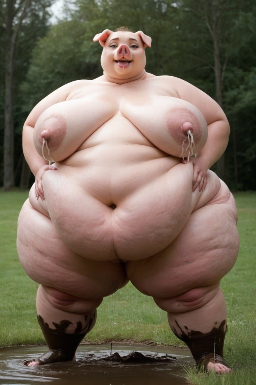 Extreme Rapid Weight Gain, Extreme Bloated Nipples, Pigpen BBW AI Porn