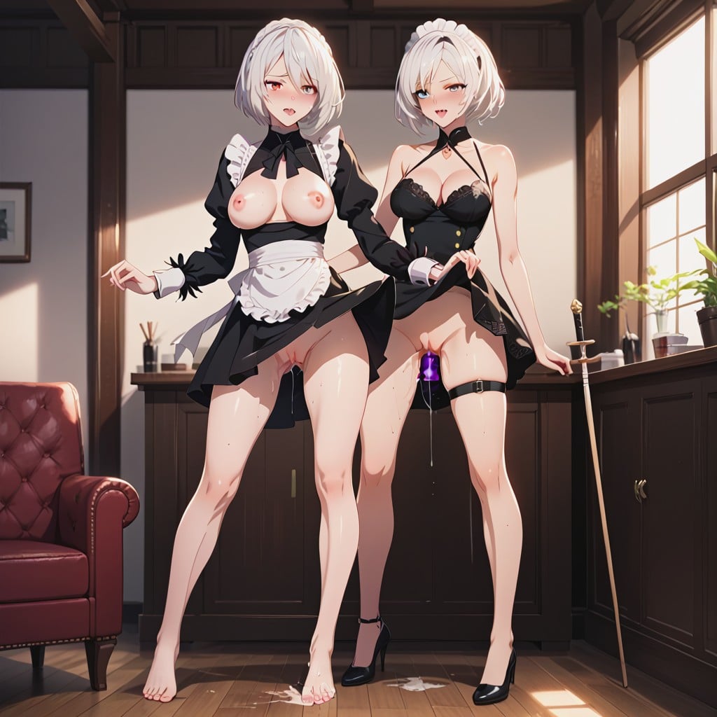 Full Body, Maid, Cum On Toes Hentai AI Porn