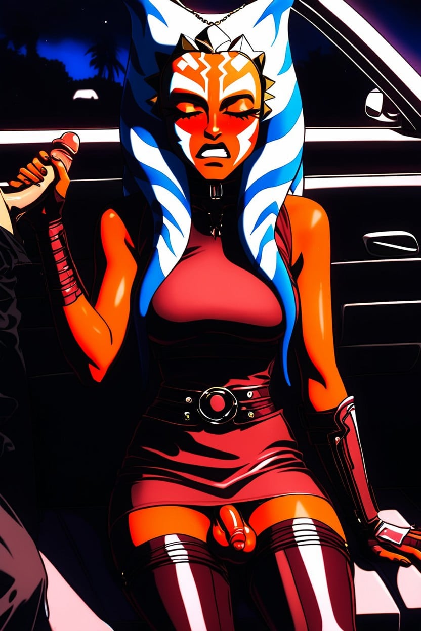 Ahsoka Tano, Disgusted, Maroon Skirt Shemale AI Porn