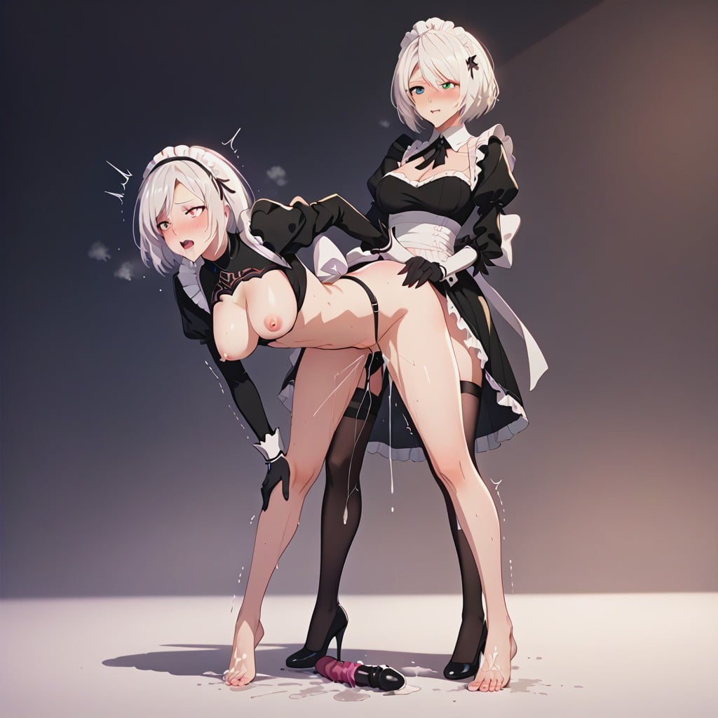 Two Women, Fucked From Behind, Full Body Hentai AI Porn