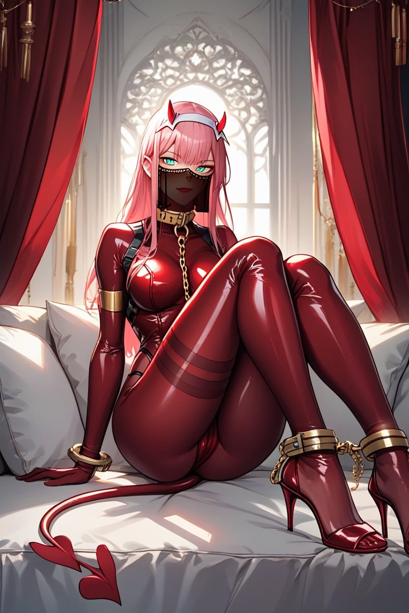 Detailed Face, Detailed Hair, Red Latex Heels Hentai AI Porn