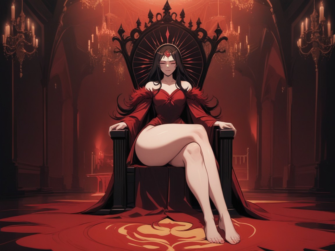 Wide Round Hips, Long Gluteal Folds, Red Fur Rug Latina AI Porn