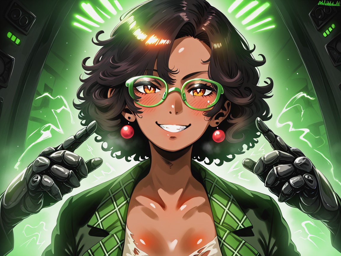 Wide Proportionate Waist, Skinny, Green Lab Coat Torn Hentai AI Porn
