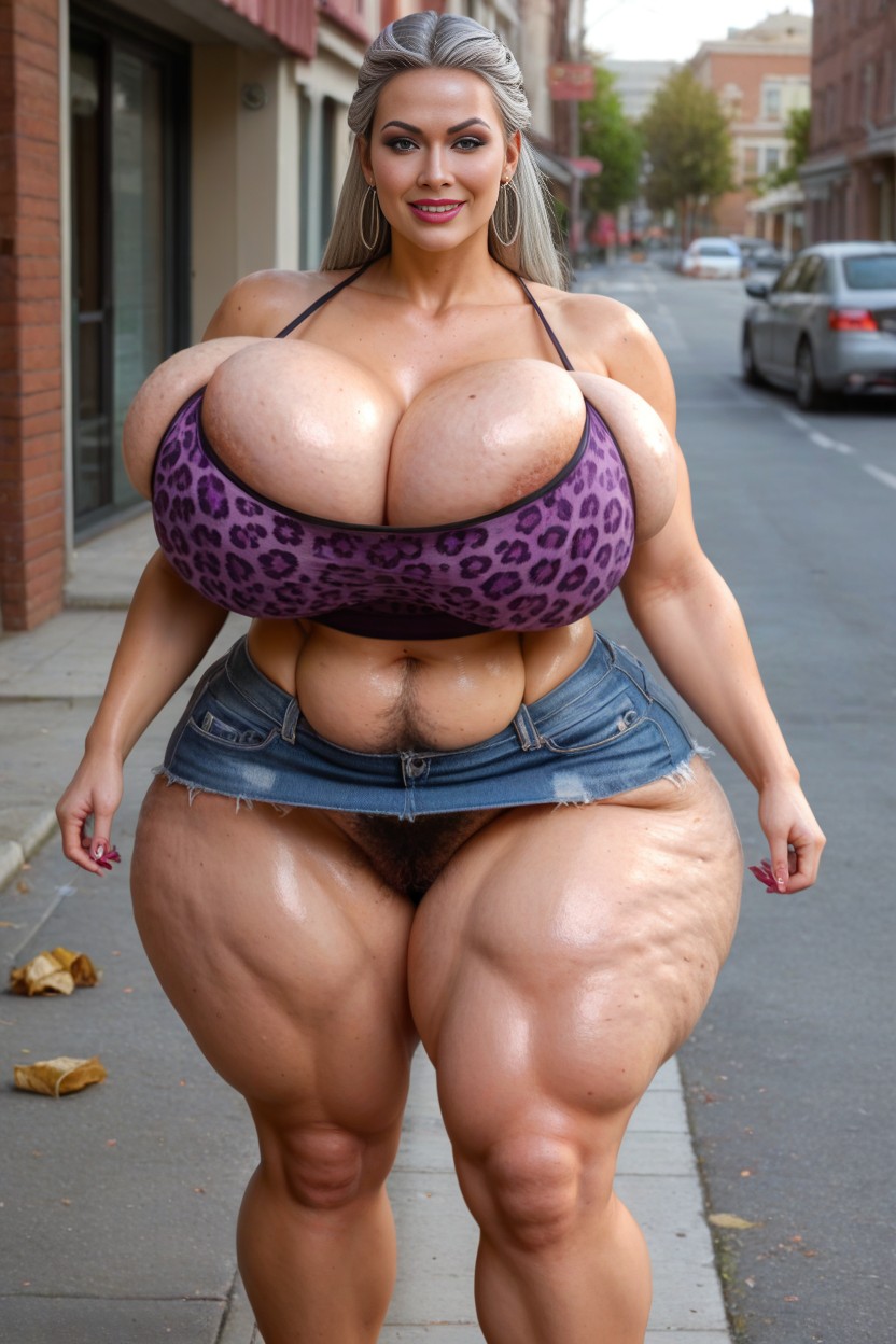 Thick Hips Wider Than Shoulders, Freckles, Street AI Porn