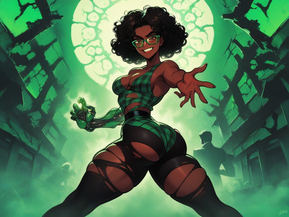 Black Curly Hair, Vibrant Saturated Colors, Dark Ebony Skin AI Porn