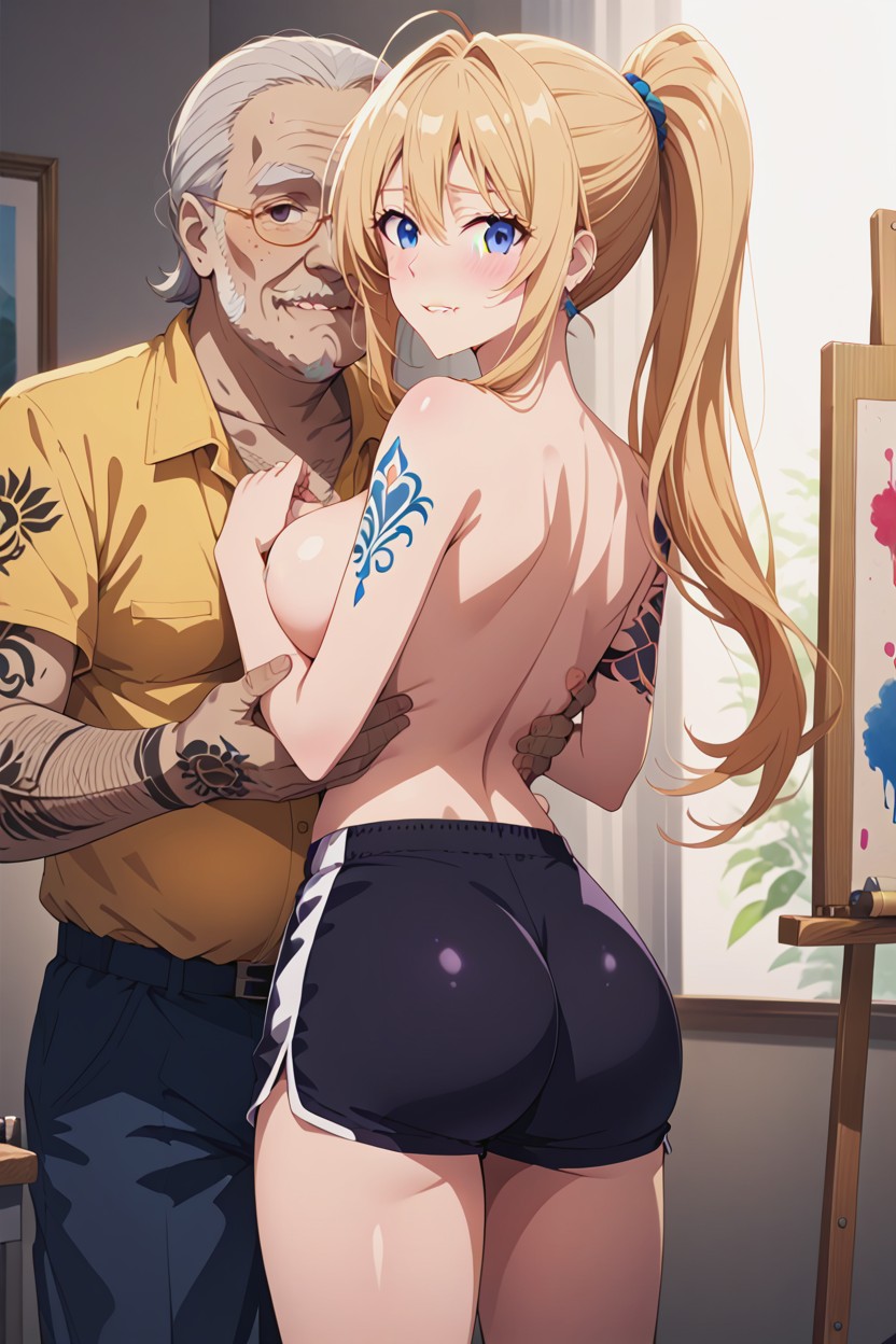 Groping, Some Paint On Hands, Biting Lip AI Porn