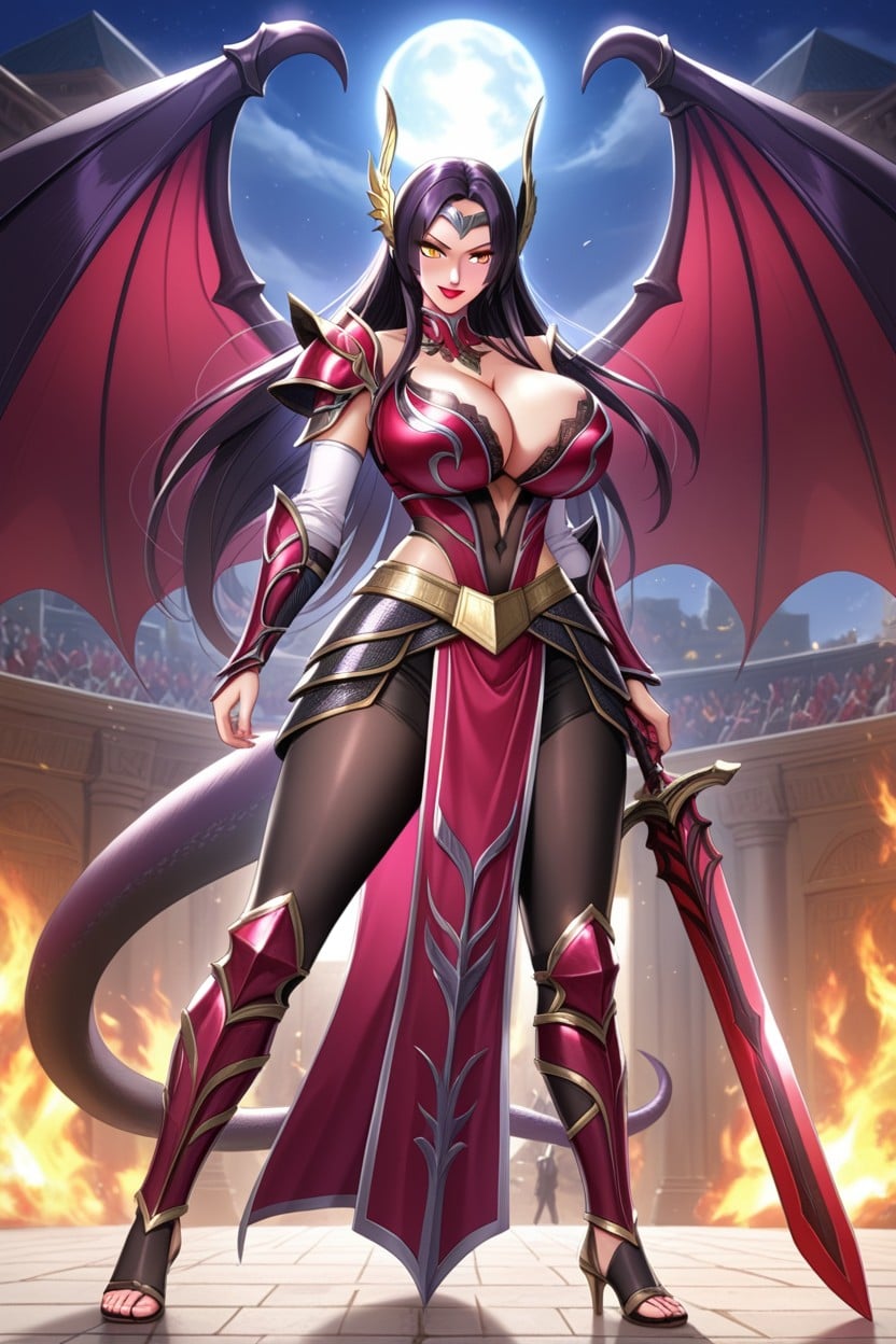 La Signora, Busty, Armor Hentai AI Porn