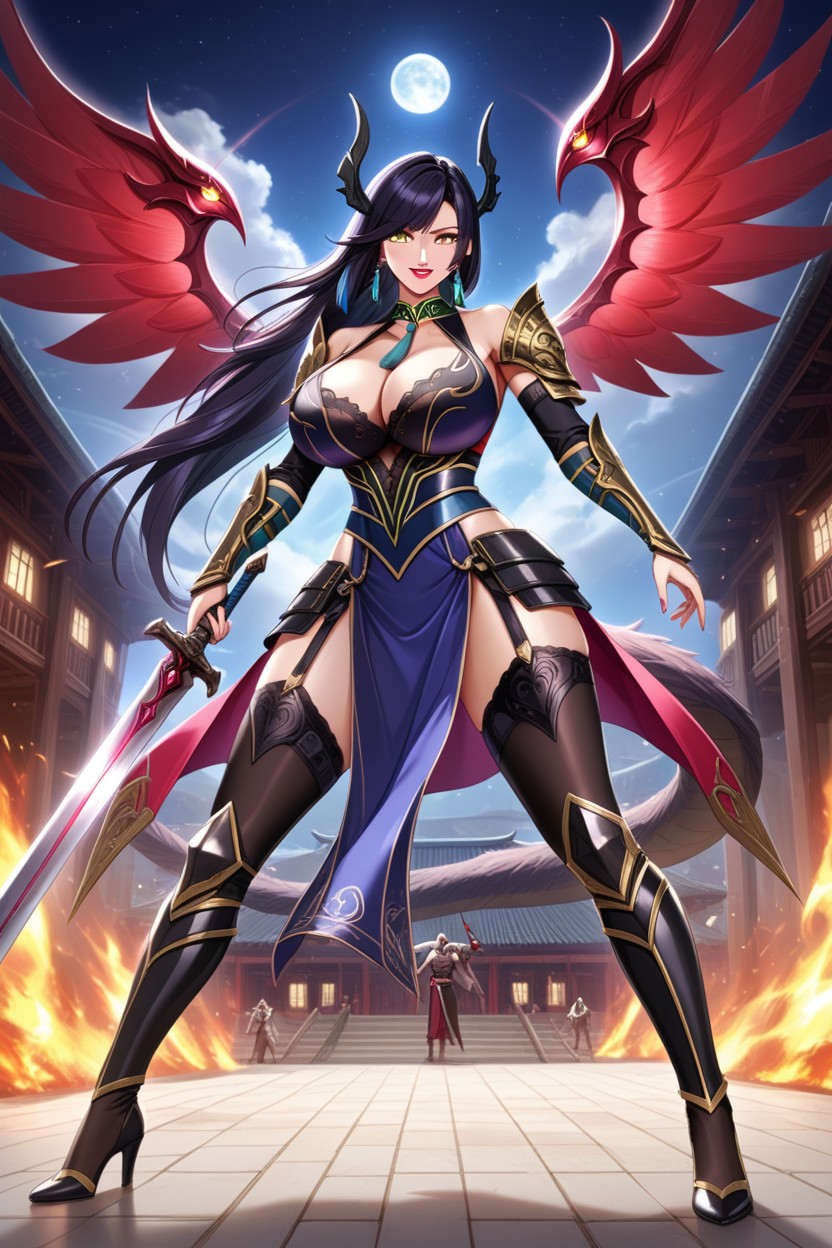 Kunimitsu From Tekken Cross Tag, Jasmine, La Signora Hentai AI Porn
