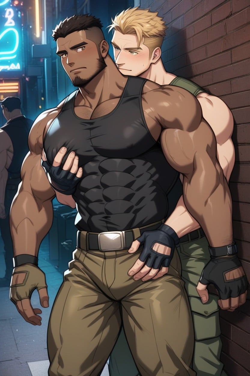 18+, A Stubble Beard, Groped AI Gay Porn
