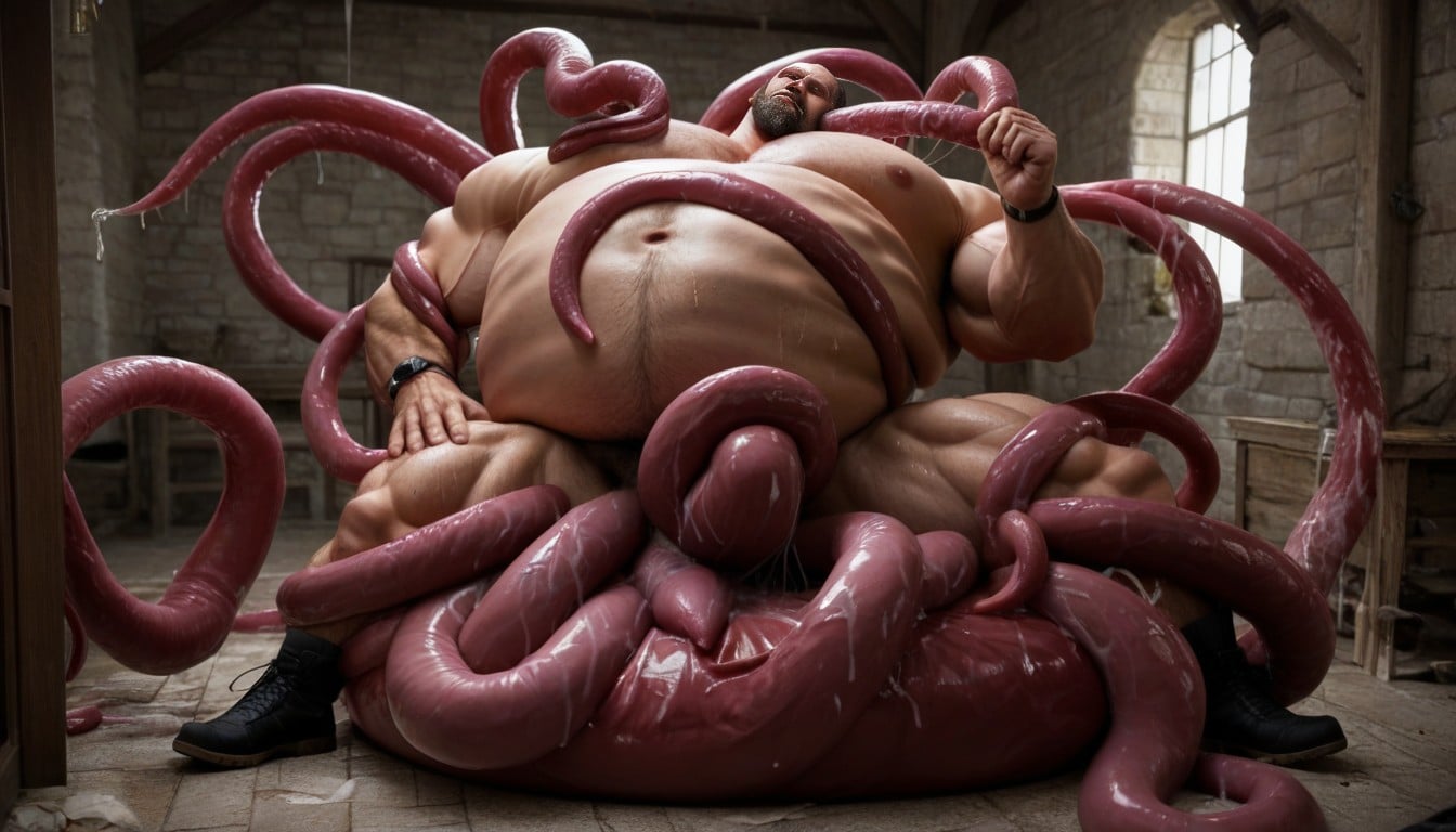 Multiple Gigantic Tentacle Creature, Dick Milking, Naked AI Gay Porn