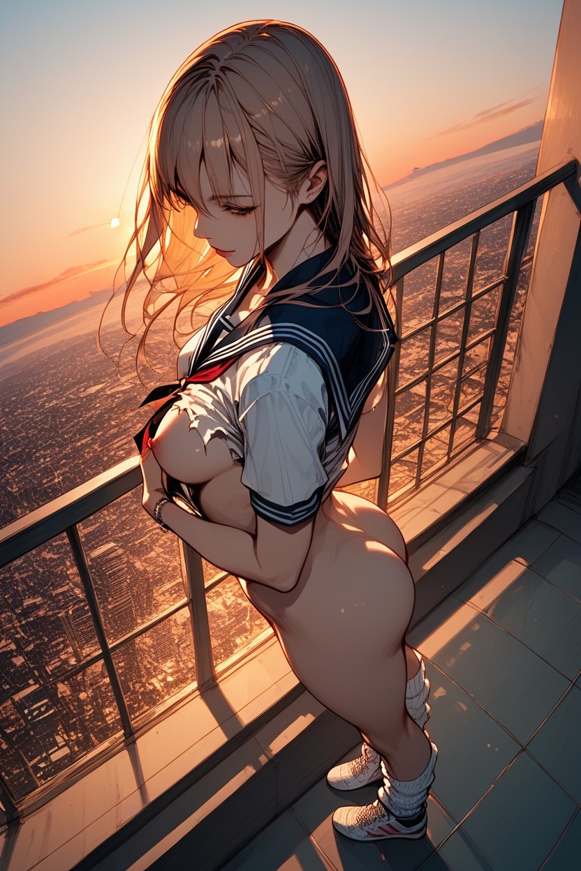 Top Down, Loose Socks, Exposed Ass Hentai AI Porn