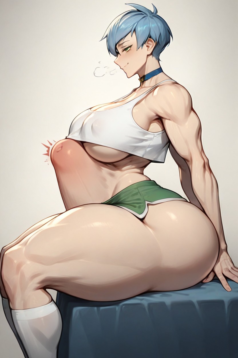 Saddle Riding, Hyper Bulging Veins All Over Body, Waist Shot AI Porn