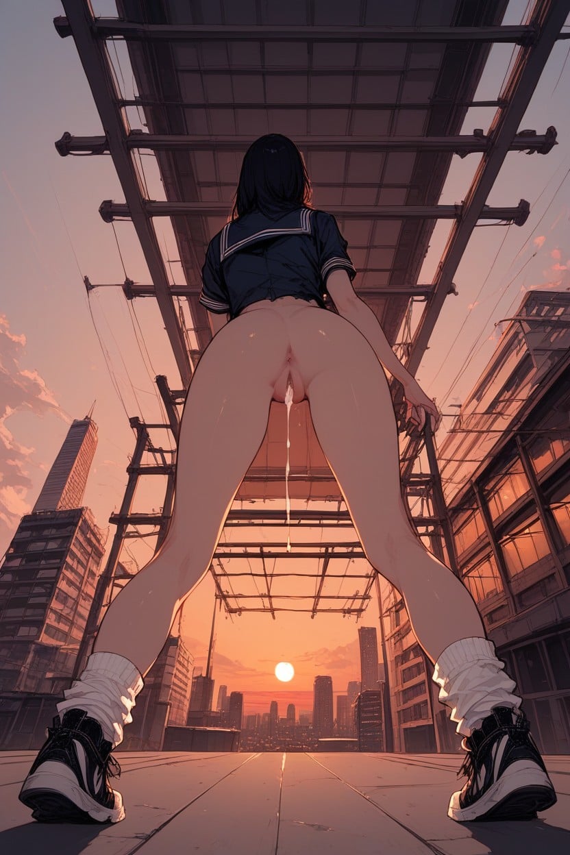 Spread Legs, Internal Cumshot, Top Down View Hentai AI Porn