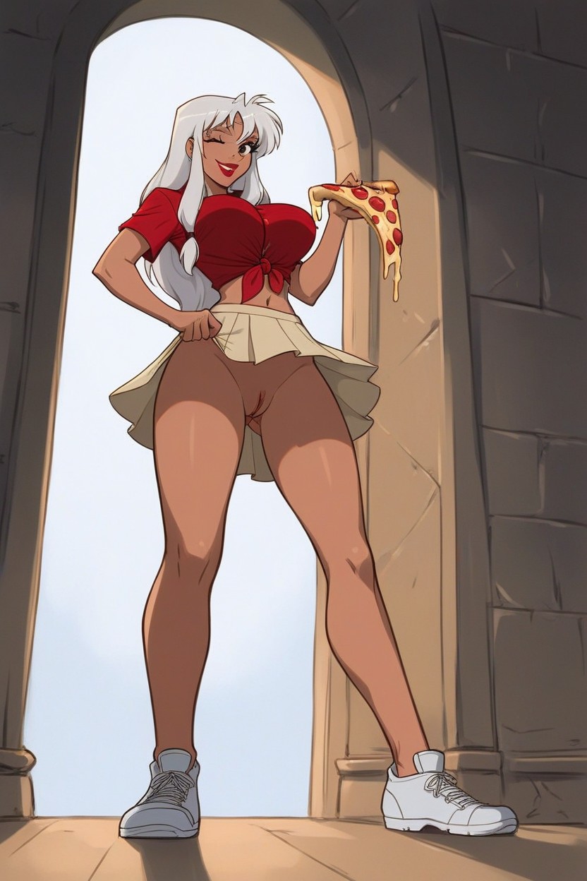 White Trainers, Rounded Breasts, Kida From Atlantis AI Porn
