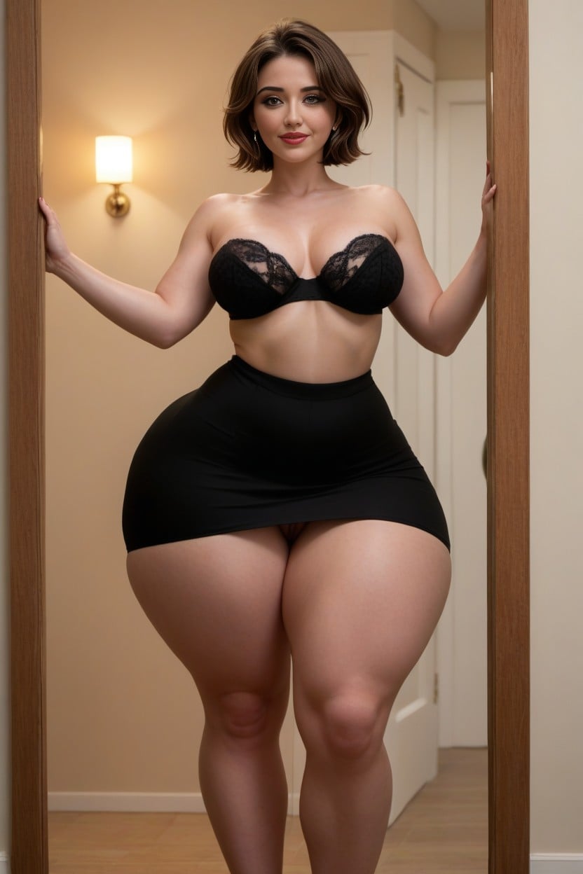 Hyper Huge Wide Hips, Exaggerated Wasp Waist, Thunder Thighs AI Porn