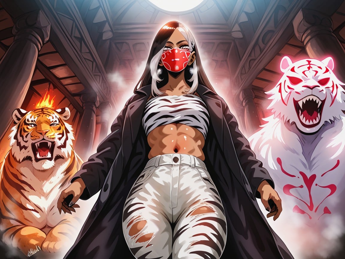 Squared Shoulders, One Ghost Woman, Jungle Theme Hentai IA