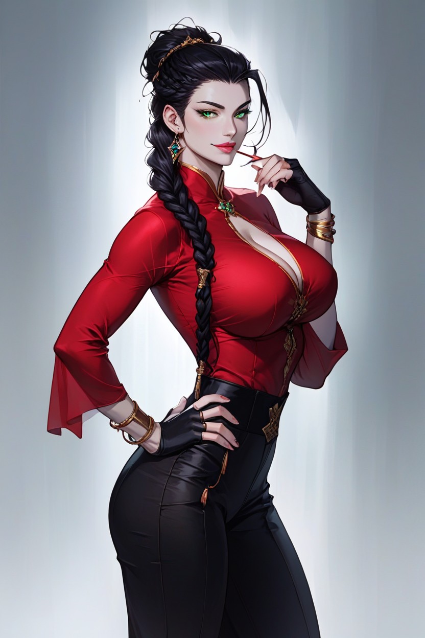 Black High Waisted Pants, Big Hips, Perfect Eyes Hentai AI Porn