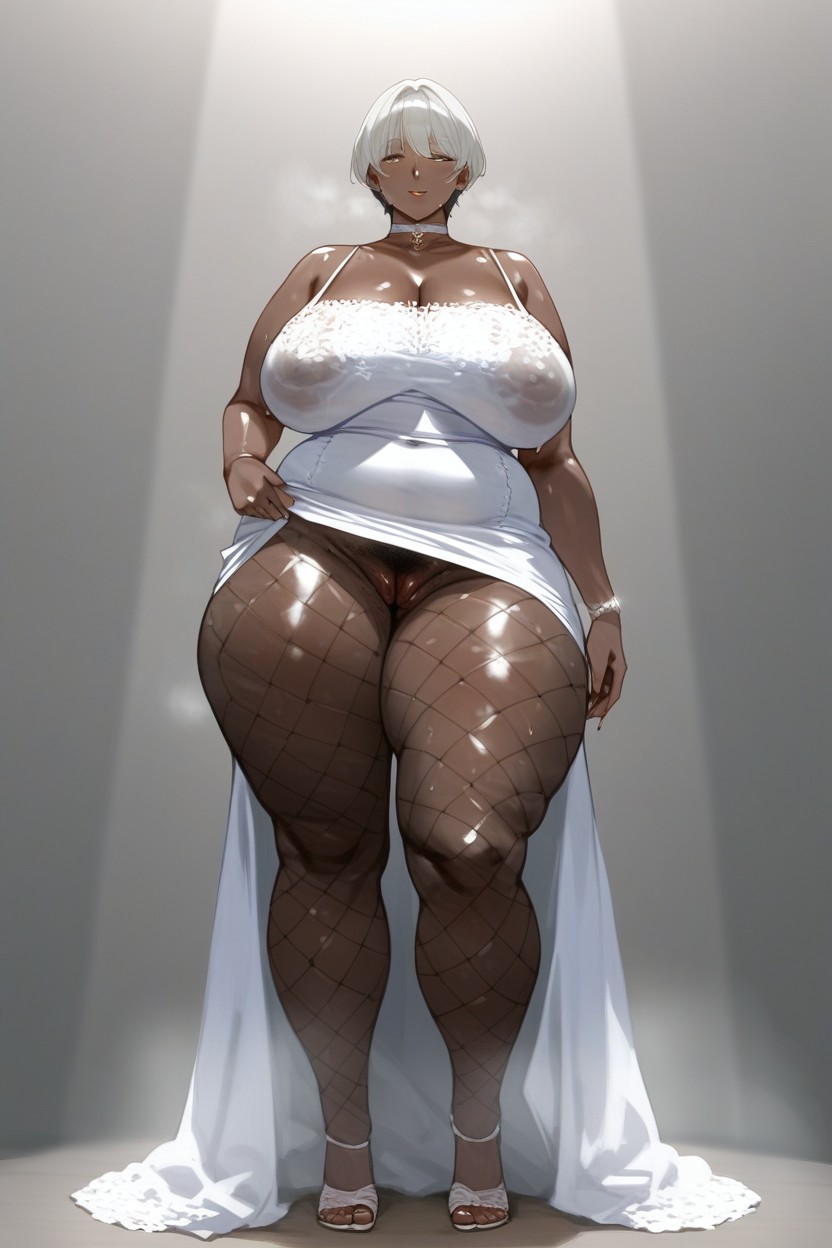 Saggy Breasts, Ssbbw, Fishnets AI Porn